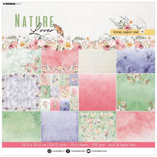 Scrapbookový blok Studio Light "Nature Lover“, 30,5x30,5 cm, 24 l.
