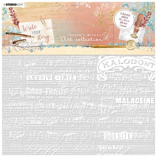Acetátová fólie Studio Light "Write Your Story", 6 ks - Retro písmo