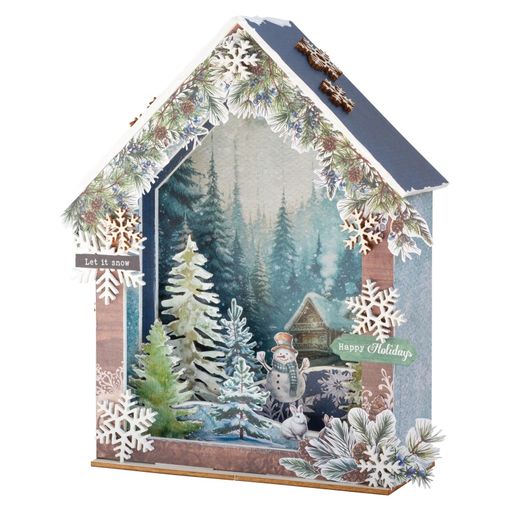 Dřevěný výřez k dekoraci Studio Light, 14,8x21 cm - Zimní krajina