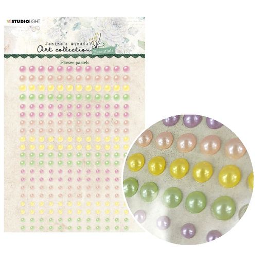 Samolepicí perličky Studio Light, 240 ks - pastelové odstíny