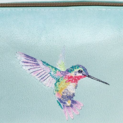 Vyšívaná kosmetická taštička Wrendale Designs "Wisteria Wishes" - Kolibřík
