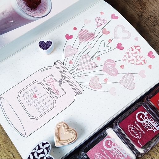 Razítka Aladine Creative Stamp, 35 ks - Srdíčka