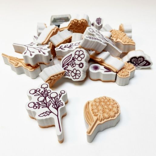 Razítka Aladine Creative Stamp, 37 ks - Jarní louka