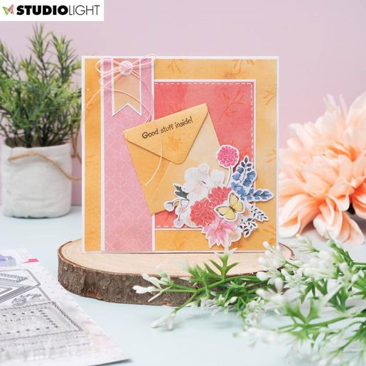 Vyřezávací šablony a razítka Studio Light, 30 ks - Čtvercová obálka