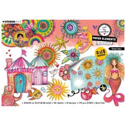 Blok s papírovými výseky Studio Light "25", A5, 20 l. - Barevná pláž