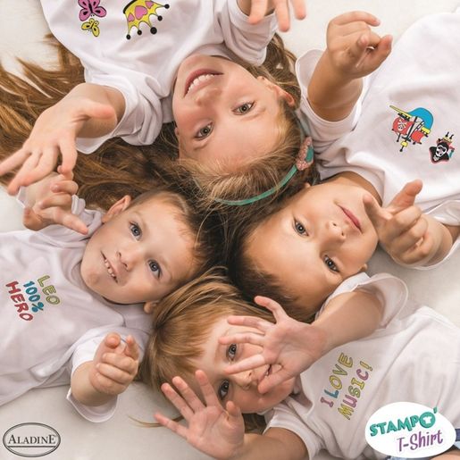 Razítka na textil Aladine Stampo T-Shirt, 8 ks - Párty pro holky