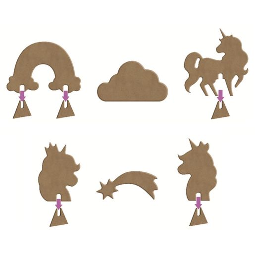 Dřevěná hrací sada k dotvoření Gomille - Jednorožci