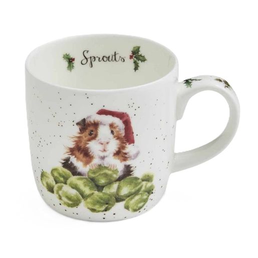 Vánoční porcelánový hrnek Wrendale Designs "Sprouts", 0,31 l - Morče