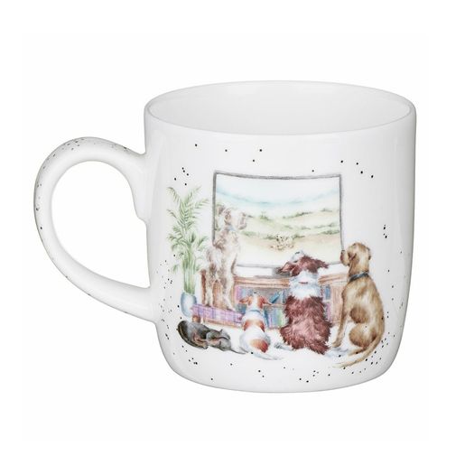 Porcelánový hrnek Wrendale Designs "Movie Night", 0,31 l - Psi na sedačce