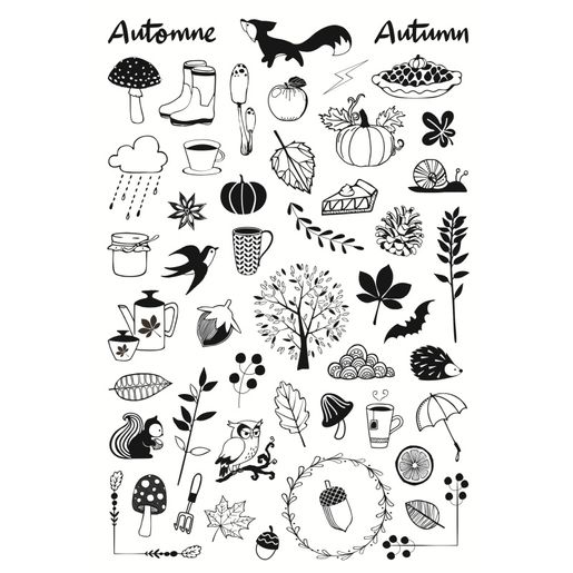 Diářová razítka Aladine Stampo Bullet Journal, 50 ks - Podzim