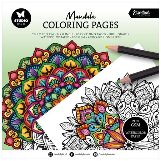 Omalovánky Studio Light, 20,3x20,3 cm, 20 l. - Mandaly 2
