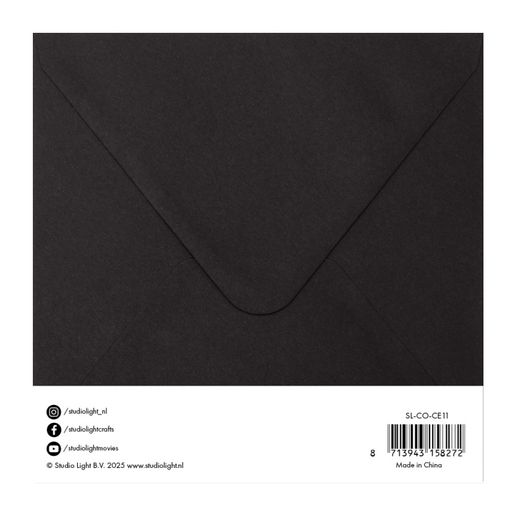 Přání a obálky Studio Light, 6"x6" (15,2x15,2 cm), 10 ks - černé