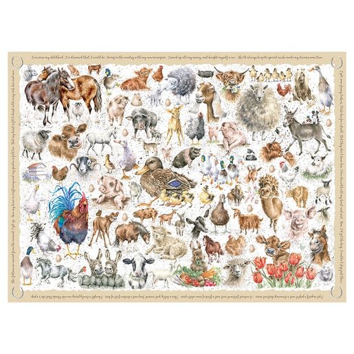 Puzzle Wrendale Designs "Farmyard Friends", 1000 dílků - Farma