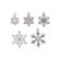 Kovové přívěsky Studio Light, 10 ks - Stříbrné vločky