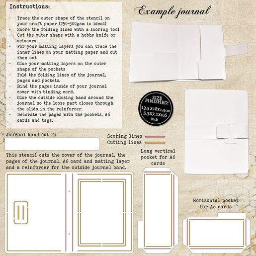 Šablona na obkreslení Studio Light "Sweet Bee Memories" - Sešit art journal