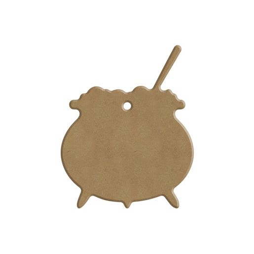 Dřevěný výřez k dekoraci Gomille, závěsný, 7x9 cm - Kotlík, malý