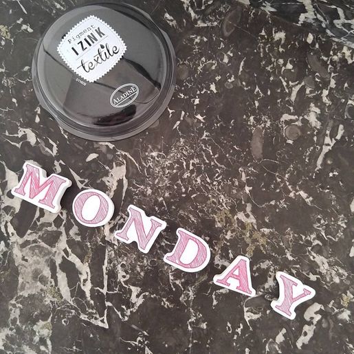 Razítka na textil Aladine Stampo Textile, 38 ks - Abeceda Marina