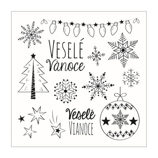 Vánoční razítka Aladine Stampo Noël, 13 ks - Veselé Vánoce