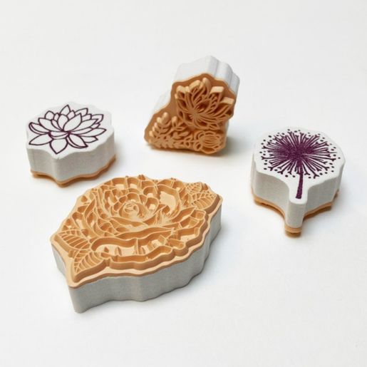 Razítka Aladine Creative Stamp, 31 ks - Kytičky