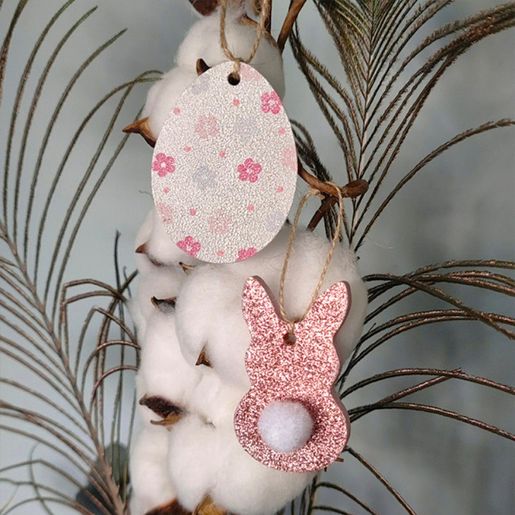 Dřevěný výřez k dekoraci Gomille, závěsný, 4,3x6 cm - Vajíčko, mini