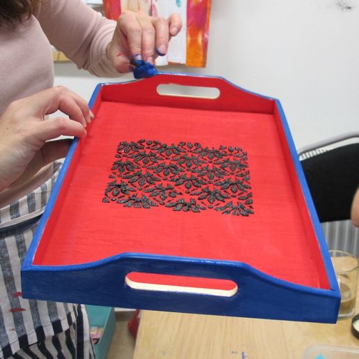 Dřevěný podnos k dotvoření - 42x26x7 cm