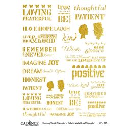 Transferový obrázek na textil Cadence, A3 - Zlaté nápisy 1