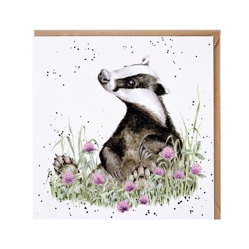 Přání Wrendale Designs "The Botanist", 15x15 cm - Jezevec