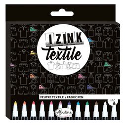 Fixy na textil Aladine Izink Textile, 12 ks - základní barvy