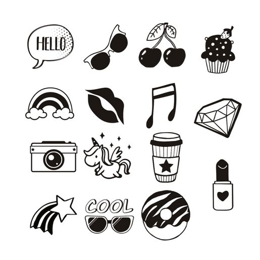 Dřevěná razítka Aladine Stampo Lovely, 15 ks - Holčičí