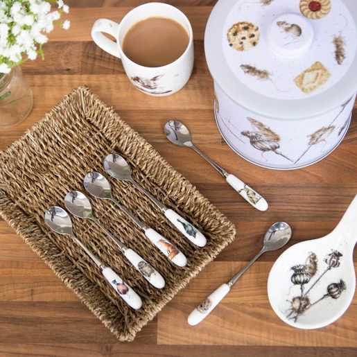 Čajové lžičky s porcelánovou rukojetí Wrendale Designs, 6 ks - Lesní zvířata