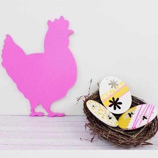 Dřevěný výřez k dekoraci Gomille, 26 cm - Slepice, velká