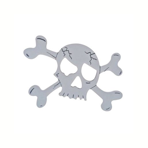 Dřevěný výřez k dekoraci Gomille, 16x12 cm - Pirátská lebka