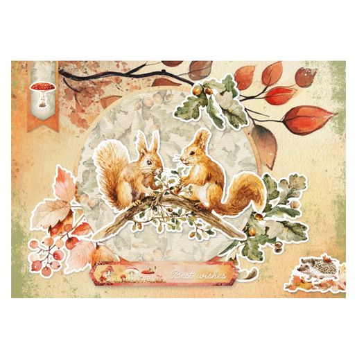 Kreativní blok Studio Light Mixed Paper Pad, A5, 42 l. - Lesní podzim