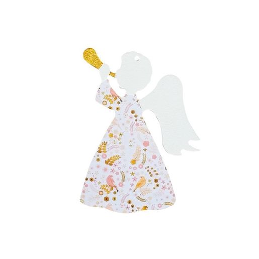 Dřevěný výřez k dekoraci Gomille, závěsný, 15 cm - Hlásný anděl