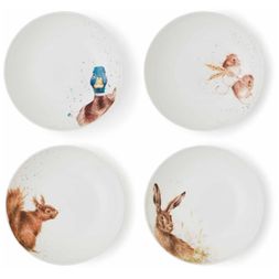 Porcelánové misky na těstoviny Wrendale Designs, 4 ks - Polní a lesní zvířata