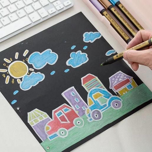 Permanentní fixy Aladine, 4 ks - metalické barvy