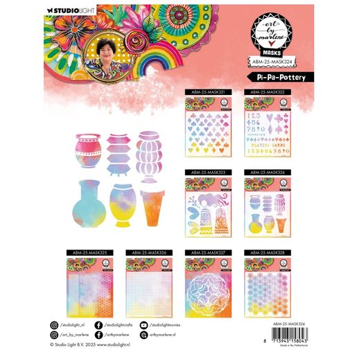 Šablona Studio Light "25", 20,3x20,3 cm - Vázy