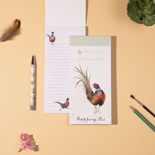 Nákupní seznam s magnetem Wrendale Designs "Ready for my Close Up" - Bažant