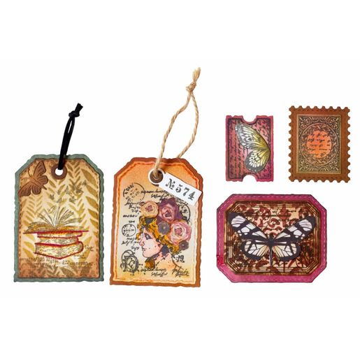 Blok s papírovými výseky Studio Light "Grunge", A5, 20 l. - Rozkvetlé retro