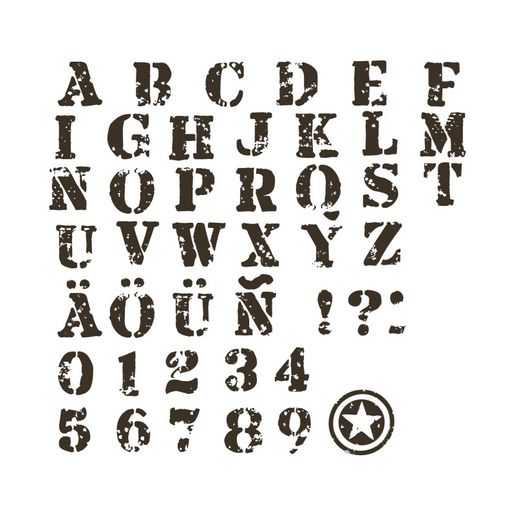 Razítka na textil Aladine Stampo Textile, 45 ks - Abeceda