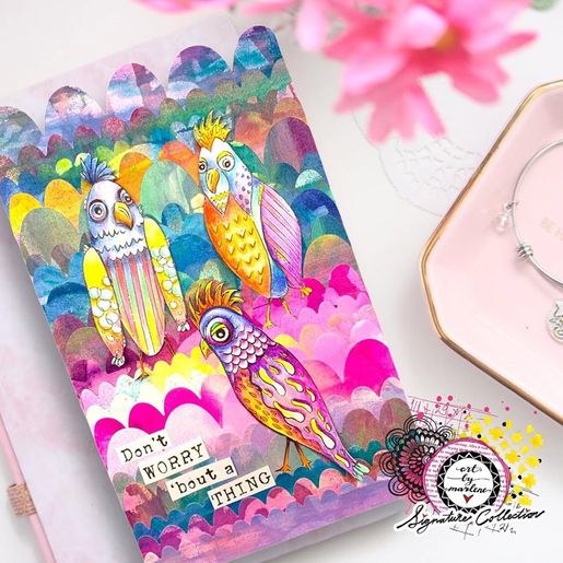 Gelová razítka Studio Light "Signature Collection“, 7 ks - Bezstarostní ptáčci