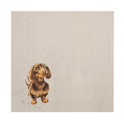 Papírové ubrousky Wrendale Designs "Growing Old Together", 33x33 cm - Pejsci