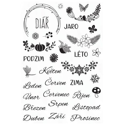 Diářová razítka Aladine Stampo Bullet Journal, 33 ks - Roční období