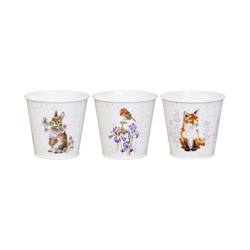 Květináče Wrendale Designs "Woodland", 3 ks - Králík, liška, červenka
