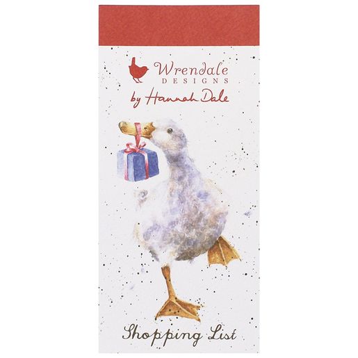 Nákupní seznam s magnetem Wrendale Designs "Christmas Duck" - Vánoční husa