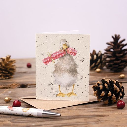 Dárková kartička Wrendale Designs "Christmas Cracker" - Kachna, vánoční