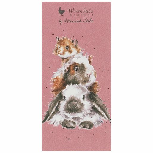 Nákupní seznam s magnetem Wrendale Designs "Piggy in the Middle" - Morče a králík