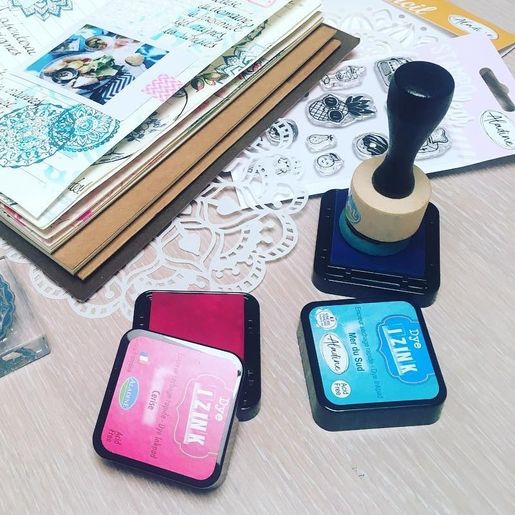 Razítkovací polštářek Aladine Izink Dye - mer du sud, azurový