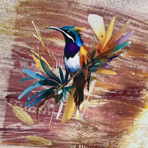 Transferový obrázek na textil Cadence, 25x35 cm - Tropický pták