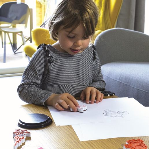 Dětská razítka Aladine Stampo Minos, 10 ks - Stroje